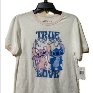 Disney White and Blue Kids Shirt - True Love Design Size.  Large.